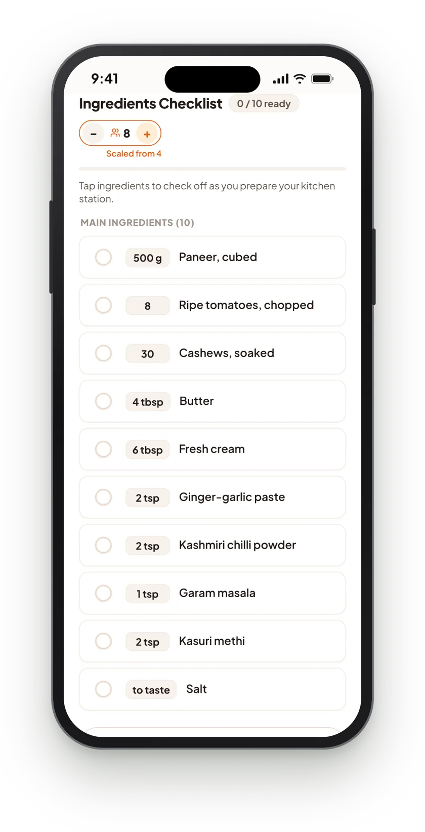 Tasty Stash: Scale servings in a tap